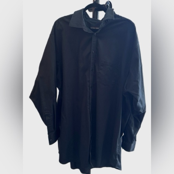 Michael by Michael Kors Men’s 18.5 36/37 Tall No Iron Black Button Up - Picture 3 of 8